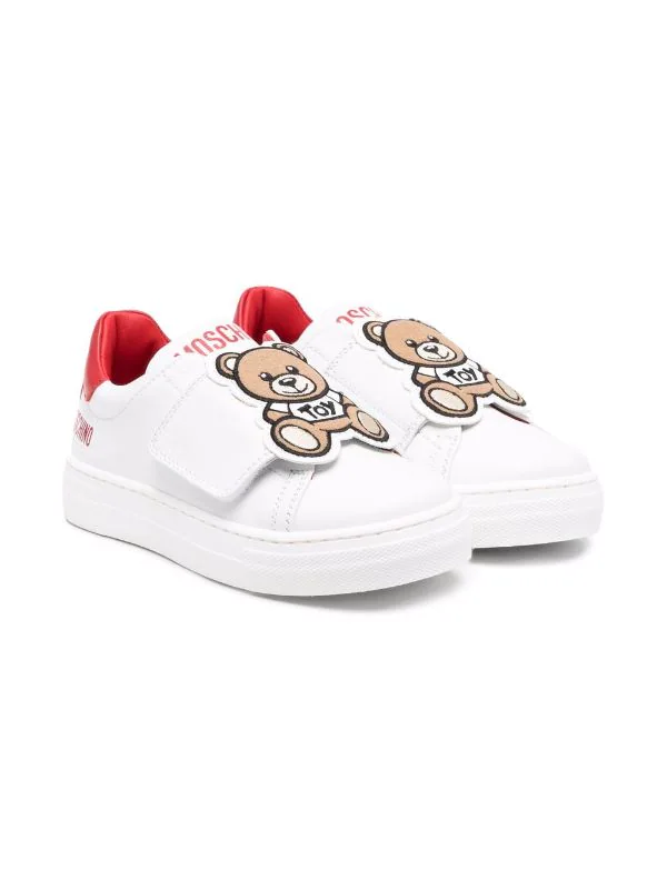( Nouvelle Collection ) Moschino Kids BIANCO Baskets à Patch Toy Bear Enfant 3 ( Nouvelle Collection ) Moschino Kids BIANCO Baskets à Patch Toy Bear Enfant