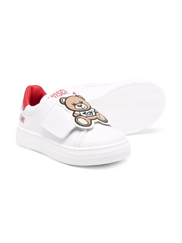 ( Nouvelle Collection ) Moschino Kids BIANCO Baskets à Patch Toy Bear Enfant 4 ( Nouvelle Collection ) Moschino Kids BIANCO Baskets à Patch Toy Bear Enfant – Image 2
