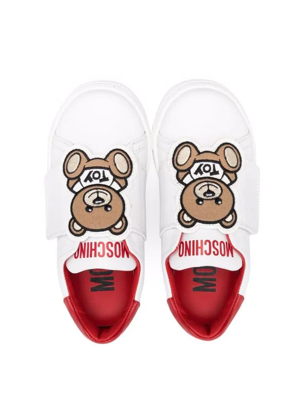 ( Nouvelle Collection ) Moschino Kids BIANCO Baskets à Patch Toy Bear Enfant 5 ( Nouvelle Collection ) Moschino Kids BIANCO Baskets à Patch Toy Bear Enfant – Image 3