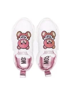( Nouvelle Collection ) Moschino Kids BIANCO Baskets à Patch Toy Bear Enfant -Moschino Kids Soldes Boutique 18158861 38609723 600