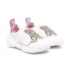 ( Nouvelle Collection ) Moschino Kids BIANCO Baskets à Patch Toy Bear Enfant