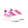 ( Nouvelle Collection ) Moschino Kids BIANCO Baskets à Logo Imprimé Latéral Enfant -Moschino Kids Soldes Boutique 18159543 38612871 600