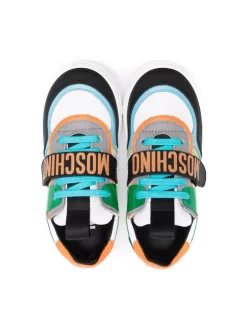 ( Nouvelle Collection ) Moschino Kids BIANCO Baskets à Logo Imprimé Enfant -Moschino Kids Soldes Boutique 18159687 38613182 600