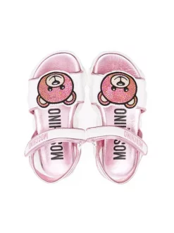 Moschino Kids BIANCO Sandales à Patch Toy Bear Enfant -Moschino Kids Soldes Boutique 18159689 38610575 600