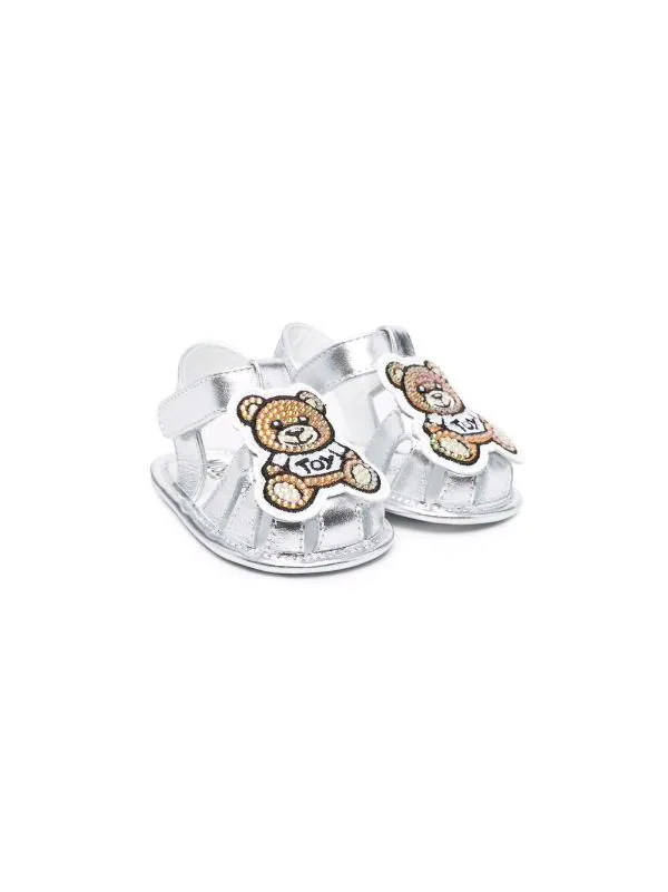 ( Nouvelle Collection ) Moschino Kids VAR2 SILVER Sandales à Attache Scratch Enfant 3 ( Nouvelle Collection ) Moschino Kids VAR2 SILVER Sandales à Attache Scratch Enfant
