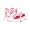 ( Nouvelle Collection ) Moschino Kids BIANCO-ROSA Sandales à Logo Imprimé Enfant -Moschino Kids Soldes Boutique 18164169 38693976 600