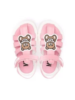 ( Nouvelle Collection ) Moschino Kids PINK Sandales à Détail De Patch Enfant -Moschino Kids Soldes Boutique 18164173 38698528 600
