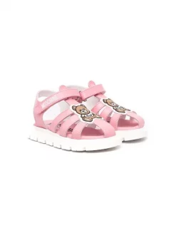 ( Nouvelle Collection ) Moschino Kids PINK Sandales à Détail De Patch Enfant
