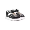 ( Nouvelle Collection ) Moschino Kids BLACK Sandales à Détail De Patch Enfant -Moschino Kids Soldes Boutique 18165075 38694013 600