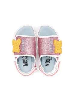 ( Nouvelle Collection ) Moschino Kids Sandales Pailletées à Attache Scratch Enfant -Moschino Kids Soldes Boutique 18165079 38693982 600