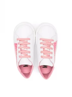 ( Nouvelle Collection ) Moschino Kids Baskets à Logo Imprimé Bianca-rosa-rossa -Moschino Kids Soldes Boutique 18165081 38692726 600