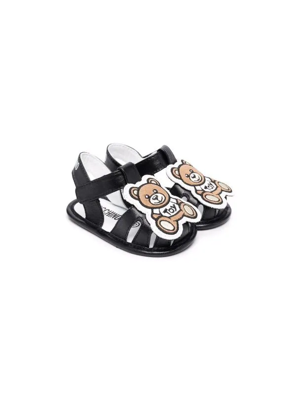 ( Nouvelle Collection ) Moschino Kids Sandales à Patch Toy Bear NERO 3 ( Nouvelle Collection ) Moschino Kids Sandales à Patch Toy Bear NERO