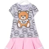 ( Nouvelle Collection ) Moschino Kids 83395 GRIGIO Ensemble Jupe-haut Teddy à Logo Imprimé Enfant -Moschino Kids Soldes Boutique 18187818 38664994 600