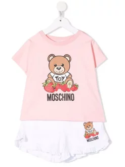 ( Nouvelle Collection ) Moschino Kids Ensemble Short-haut Imprimé à Volants Enfant