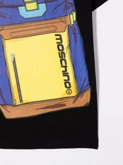 ( Nouvelle Collection ) Moschino Kids 60100 NERO T-shirt à Imprimé Graphique Enfant -Moschino Kids Soldes Boutique 18189630 38658694 600