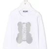 ( Nouvelle Collection ) Moschino Kids Haut à Logo Imprimé 10101 WHITE -Moschino Kids Soldes Boutique 18191614 38854947 600