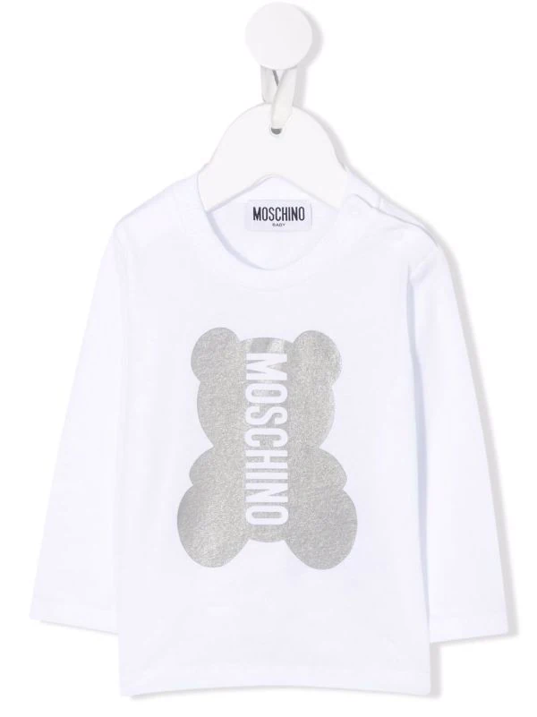 ( Nouvelle Collection ) Moschino Kids Haut à Logo Imprimé 10101 WHITE 3 ( Nouvelle Collection ) Moschino Kids Haut à Logo Imprimé 10101 WHITE