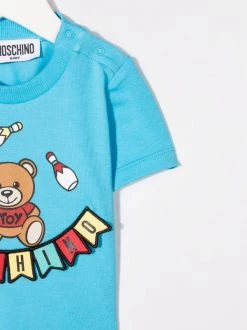 ( Nouvelle Collection ) Moschino Kids T-shirt à Imprimé Teddy Bear 41008 AZZURRO -Moschino Kids Soldes Boutique 18192865 38730825 600
