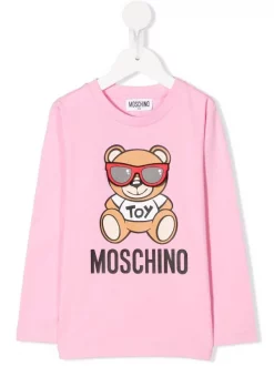 ( Nouvelle Collection ) Moschino Kids T-shirt à Imprimé Teddy Bear 50206 PINK