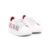 ( Nouvelle Collection ) Moschino Kids WHITE Baskets En Cuir à Logo Imprimé Enfant -Moschino Kids Soldes Boutique 18207284 38779512 600