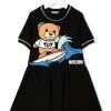 ( Nouvelle Collection ) Moschino Kids Robe évasée à Imprimé Graphique 60100 BLACK -Moschino Kids Soldes Boutique 18219547 39420805 600