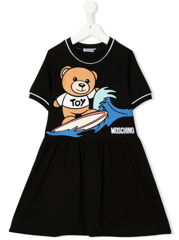 ( Nouvelle Collection ) Moschino Kids Robe évasée à Imprimé Graphique 60100 BLACK 3 ( Nouvelle Collection ) Moschino Kids Robe évasée à Imprimé Graphique 60100 BLACK
