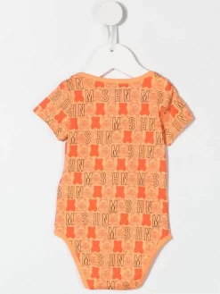 ( Nouvelle Collection ) Moschino Kids Body à Logo Imprimé 82805 - Arancione -Moschino Kids Soldes Boutique 18230662 39061998 600
