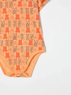 ( Nouvelle Collection ) Moschino Kids Body à Logo Imprimé 82805 - Arancione -Moschino Kids Soldes Boutique 18230662 39064057 600