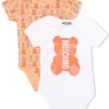 ( Nouvelle Collection ) Moschino Kids Body à Logo Imprimé 82805 - Arancione -Moschino Kids Soldes Boutique 18230662 39144354 600