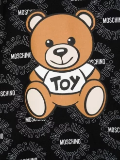 ( Nouvelle Collection ) Moschino Kids 84249 - Nero Robe à Motif Teddy Bear Enfant -Moschino Kids Soldes Boutique 18230667 39479590 600