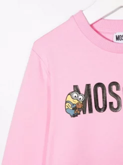 ( Nouvelle Collection ) Moschino Kids 50206 - Rosa Sweat à Motif Minions Enfant -Moschino Kids Soldes Boutique 18230671 38890431 600