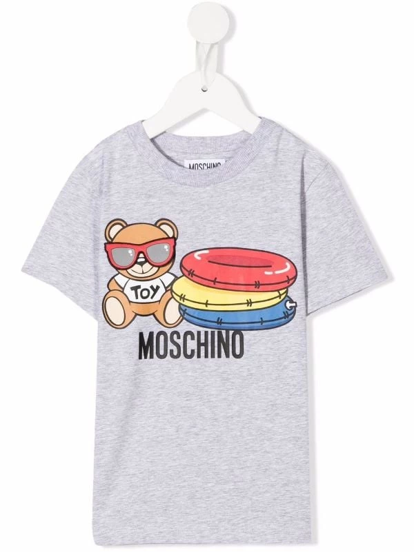 ( Nouvelle Collection ) Moschino Kids 60926 - Grigio T-shirt à Logo Imprimé Enfant 3 ( Nouvelle Collection ) Moschino Kids 60926 - Grigio T-shirt à Logo Imprimé Enfant