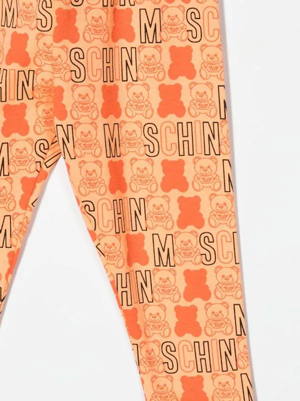 ( Nouvelle Collection ) Moschino Kids Legging à Logo Imprimé 82805 - Arancione 5 ( Nouvelle Collection ) Moschino Kids Legging à Logo Imprimé 82805 - Arancione – Image 3