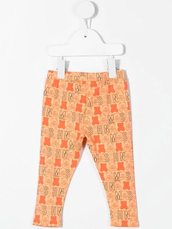 ( Nouvelle Collection ) Moschino Kids Legging à Logo Imprimé 82805 - Arancione 4 ( Nouvelle Collection ) Moschino Kids Legging à Logo Imprimé 82805 - Arancione – Image 2