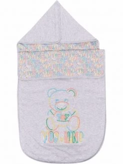 ( Nouvelle Collection ) Moschino Kids Nid D'ange à Logo Brodé 60926 - Grigio