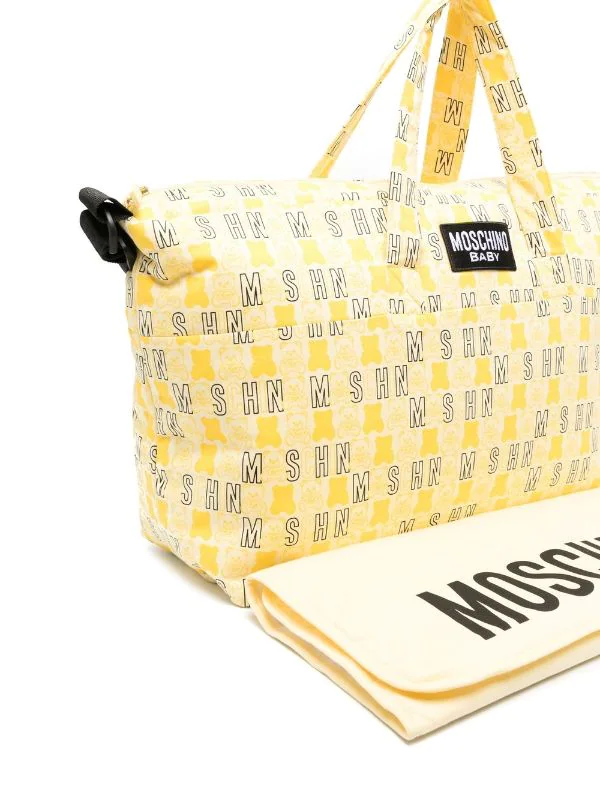 ( Nouvelle Collection ) Moschino Kids Sac à Langer à Logo Imprimé 82807 - Giallo 4 ( Nouvelle Collection ) Moschino Kids Sac à Langer à Logo Imprimé 82807 - Giallo – Image 2