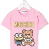 ( Nouvelle Collection ) Moschino Kids T-shirt à Motif Teddy Bear 50206 - Rosa -Moschino Kids Soldes Boutique 18230680 39010918 600