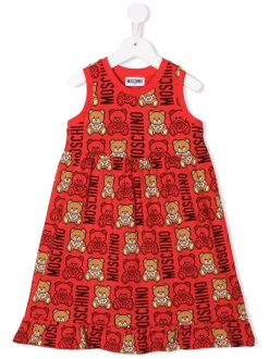 ( Nouvelle Collection ) Moschino Kids Robe à Motif Teddy Bear 85012 RED
