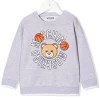 ( Nouvelle Collection ) Moschino Kids 60926 - Grigio Sweat à Logo Imprimé Enfant -Moschino Kids Soldes Boutique 18231729 38890538 600