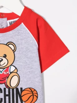 ( Nouvelle Collection ) Moschino Kids 60926 - Grigio T-shirt à Imprimé Teddy Bear Enfant -Moschino Kids Soldes Boutique 18231732 38861637 600
