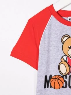 ( Nouvelle Collection ) Moschino Kids T-shirt à Logo Imprimé 60926 - Grigio -Moschino Kids Soldes Boutique 18232231 38892093 600