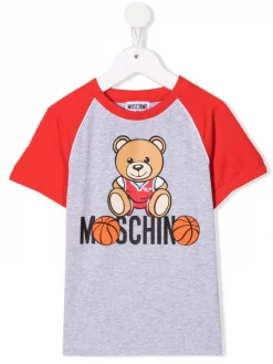 ( Nouvelle Collection ) Moschino Kids T-shirt à Logo Imprimé 60926 - Grigio
