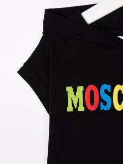 ( Nouvelle Collection ) Moschino Kids Robe à Capuche 60100 - Nero -Moschino Kids Soldes Boutique 18232238 38861959 600