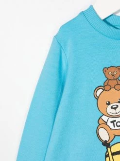 ( Nouvelle Collection ) Moschino Kids 41008 - Blu Trousseau De Naissance à Motif Teddy Bear Enfant -Moschino Kids Soldes Boutique 18232240 38995447 600