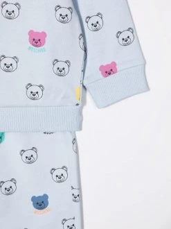 ( Nouvelle Collection ) Moschino Kids 83422 - Blu Survêtement à Imprimé Teddy Enfant -Moschino Kids Soldes Boutique 18232241 38892291 600