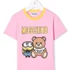 ( Nouvelle Collection ) Moschino Kids Teddy Bear X Minion T-shirt à Imprimé Graphique 50206 - Rosa -Moschino Kids Soldes Boutique 18232245 38898288 600