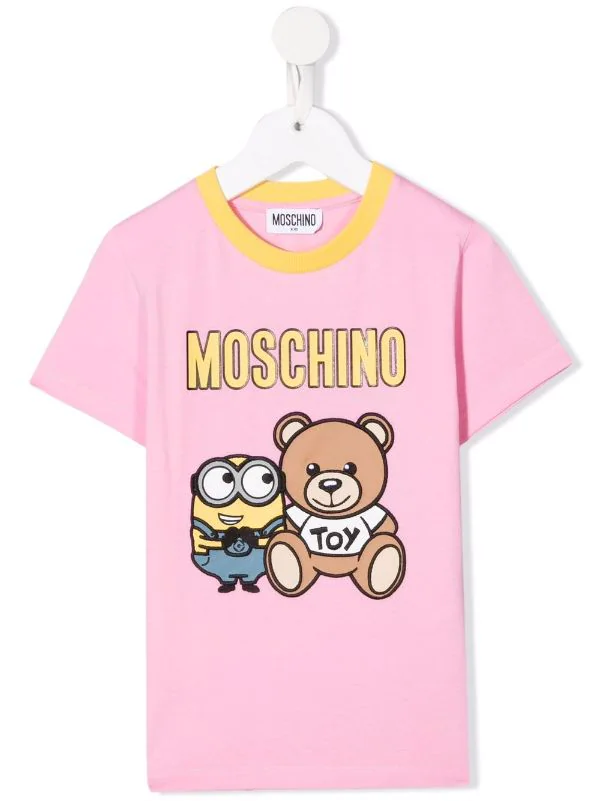 ( Nouvelle Collection ) Moschino Kids Teddy Bear X Minion T-shirt à Imprimé Graphique 50206 - Rosa 3 ( Nouvelle Collection ) Moschino Kids Teddy Bear X Minion T-shirt à Imprimé Graphique 50206 - Rosa