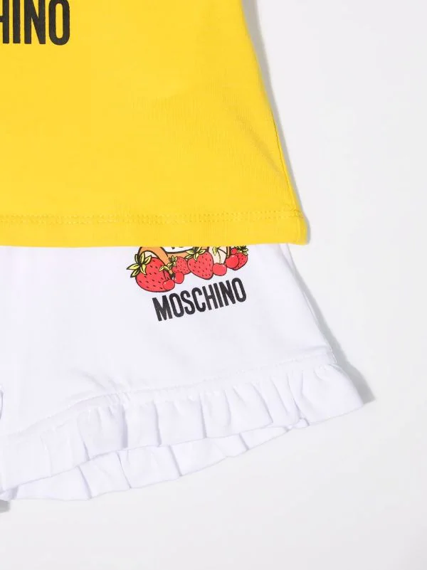( Nouvelle Collection ) Moschino Kids Short De Sport à Bord Volanté 51680 - Arancione 5 ( Nouvelle Collection ) Moschino Kids Short De Sport à Bord Volanté 51680 - Arancione – Image 3