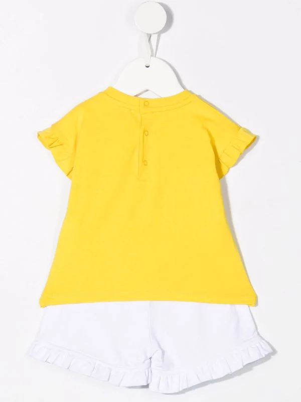 ( Nouvelle Collection ) Moschino Kids Short De Sport à Bord Volanté 51680 - Arancione 4 ( Nouvelle Collection ) Moschino Kids Short De Sport à Bord Volanté 51680 - Arancione – Image 2