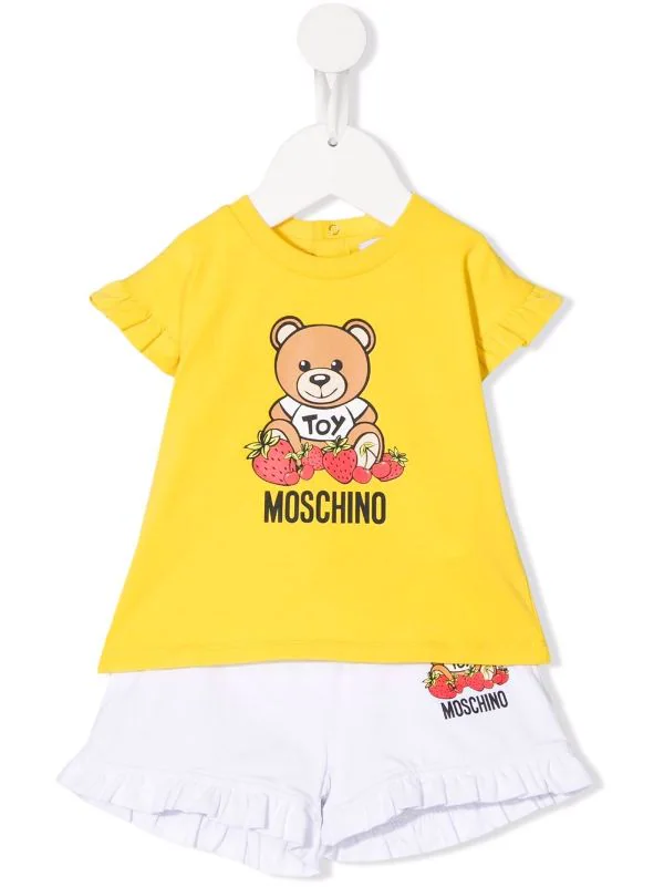 ( Nouvelle Collection ) Moschino Kids Short De Sport à Bord Volanté 51680 - Arancione 3 ( Nouvelle Collection ) Moschino Kids Short De Sport à Bord Volanté 51680 - Arancione